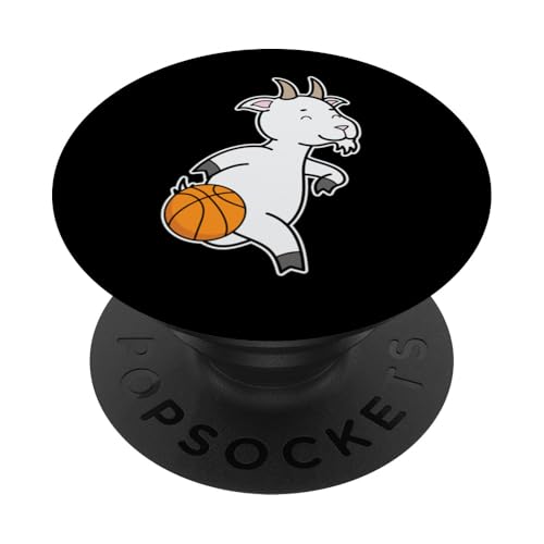 Ziege spielt Basketball PopSockets Klebender PopGrip von animal basketball sport basket hall dribbling