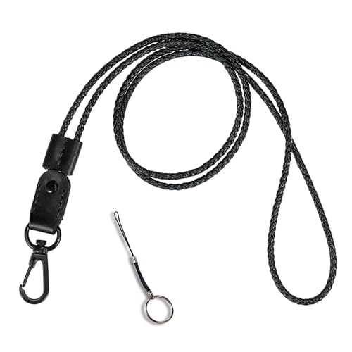 Schlüsselband Lanyard, Leder Lanyard Umhängeband Universal mit Metall Ring Schlüsselanhänger Lang Ausweishülle von aolaso