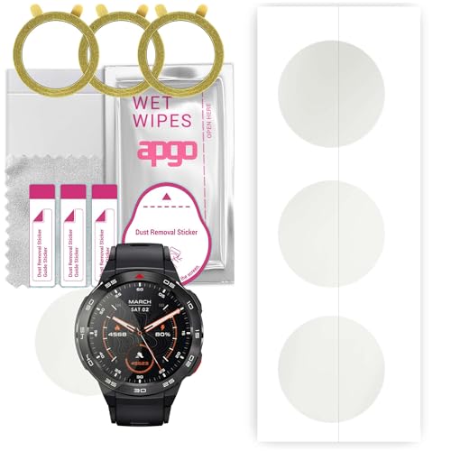 apgo 3 Stück Schutzfolie, Matt, kompatibel mit Mibro Watch GS Pro Smartwatch, Hydrogel Displayschutzfolie mit Positionierhilfe, Displayfolie, robust und kratzfest von apgo
