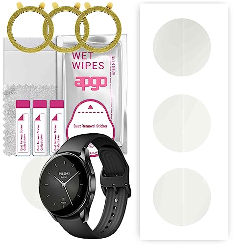 apgo 3 Stück Schutzfolie, Matt, kompatibel mit Xiaomi Watch S2 (46 mm) Smartwatch, Hydrogel Displayschutzfolie mit Positionierhilfe, Displayfolie, robust und kratzfest von apgo