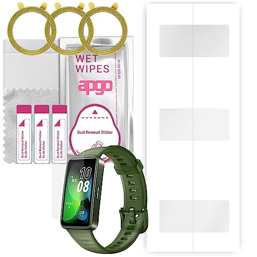 apgo 3 Stück Schutzfolie, klar, kompatibel mit Huawei Band 8 Smartwatch, Hydrogel Displayschutzfolie mit Positionierhilfe, Displayfolie, robust und kratzfest von apgo