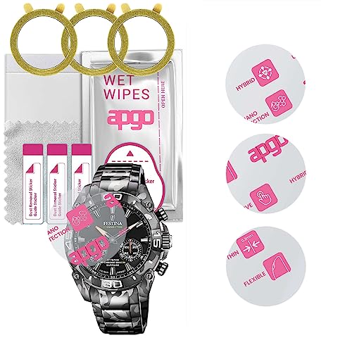 apgo 3 Stück Schutzglas, klar, kompatibel mit Festina Connected Hybrid Chrono Bike Smartwatch, Hybrid 8H, Ersatz für Hartglas, Displayschutzglas, Bildschirmschutz, Displayschutz, kratzfest von apgo