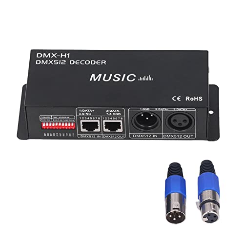 6,5 X 2,6 X 1,6 Zoll 4-Kanal-DMX 512-Decoder, Einstellbarer RGB-Dimm-LED-Decoder-Controller, RGB-LED-Decoder für Bars, Hotels, Nüchterne Bars (8A pro Kanal) von aqxreight