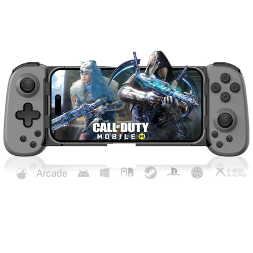 arVin Mobile Gaming Controller für iPhone Android mit Phone CASE Support & Grünem Licht, Wireless Gamepad für iOS/Samsung/Tablet/Switch/PS4/PC, Xbox Cloud Gaming/PS Remote Play/Steam Link spielen von arVin