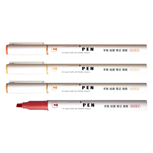 Textmarker-Set mit Keilspitze, Textmarker, Textmarker, Bibelmarker, Stift, Büro, Schulbedarf, 4 Stück von arenmi