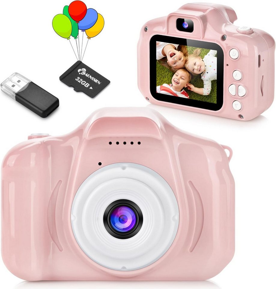 arnssien Digitaler Zoom 1080P HD, mit 32GB TF-Karte Kinderkamera (40 MP, 1x opt. Zoom, Vielseitigen Funktionen HD-Bildschirm, 10 Puzzlespiele, 900mAh Akku) von arnssien