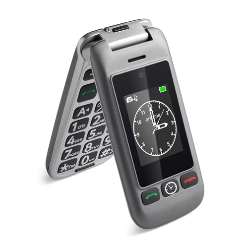 artfone G6 4G Seniorenhandy Klapphandy Ohne Vertrag丨Großtasten Mobiltelefon丨SOS Notruftaste丨Ladestation丨Lautsprecher丨Kurzwah丨2,4 Zoll Zweibildschirm丨Handy für Senioren丨FM Radio丨1300mAh Akku - Grau artfone G6 4G Seniorenhandy Klapphandy Ohne Vertrag丨Großtasten Mobiltelefon丨SOS Notruftaste丨Ladestation丨Lautsprecher丨Kurzwah丨2,4 Zoll Zweibildschirm丨Handy für Senioren丨FM Radio丨1300mAh Akku - Grau von artfone