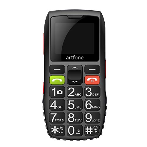 artfone C1 Seniorenhandy ohne Vertrag | Dual SIM Handy mit Notruftaste | Rentner Handy große Tasten | 2G GSM Handy | Großtastenhandy mit Ladegerät und Kamera|1400 mAh Akku Lange Standby-Zeit von artfone