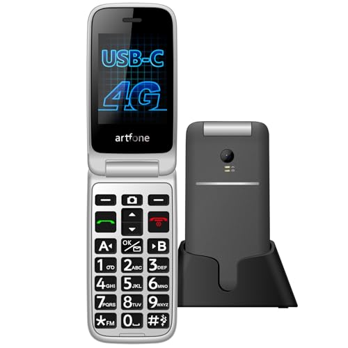 artfone G3 4G Seniorenhandy ohne Vertrag | SOS Notruftaste, Ladestation, Lautsprecher, Kurzwahl | Einfaches Klapphandy mit Kamera | Deutsches Menü, 2,4 Zoll Farbdisplay | Große Tasten & Schrift artfone G3 4G Seniorenhandy ohne Vertrag | SOS Notruftaste, Ladestation, Lautsprecher, Kurzwahl | Einfaches Klapphandy mit Kamera | Deutsches Menü, 2,4 Zoll Farbdisplay | Große Tasten & Schrift von artfone