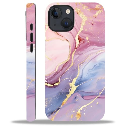 artslion Cute Handyhülle für iPhone 13 Plus hülle 6,7 Zoll, rosa Marmor Muster Stoßfest Kratzfest Schutzhülle für iPhone 13 Plus von artslion