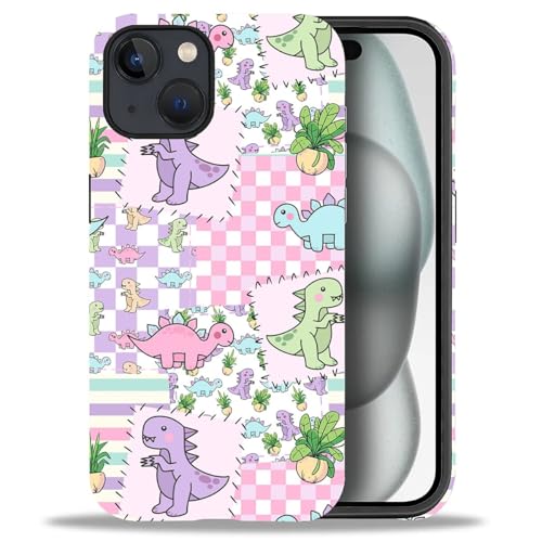 artslion Schutzhülle für iPhone 15, 15,5 cm (6,1 Zoll), Dinosaurier-Handyhülle für Damen, Mädchen, Herren, langlebige Schutzhülle für iPhone 15 von artslion