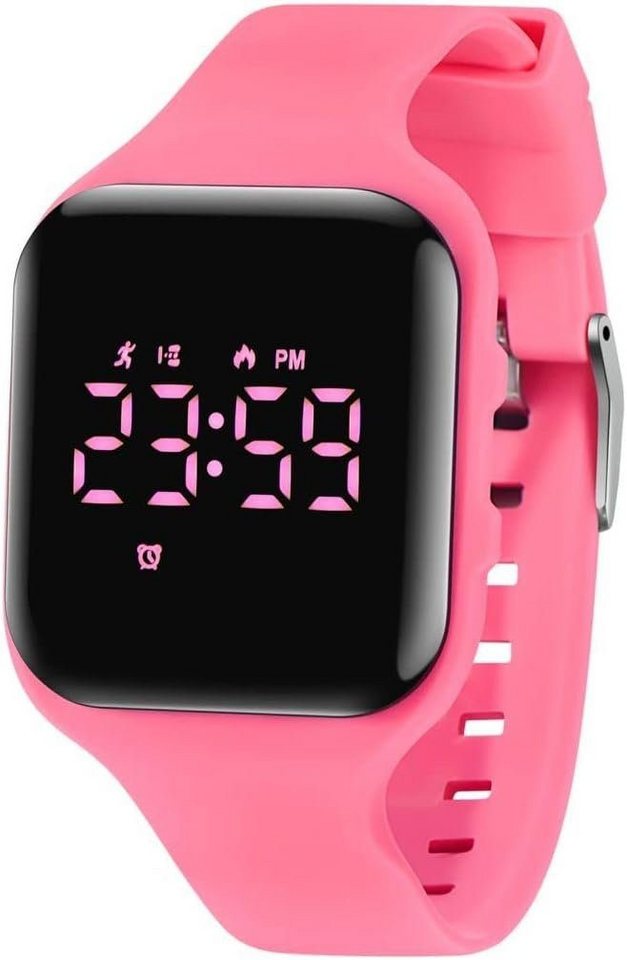 aswan watch Digitaluhr Kinder Mädchen Jungen App und Handy mit Silikonarmband Smartwatch, mit Schrittzähler,Wecker,Stoppuhr, Licht,Datum-Sport Armbanduhr ohne von aswan watch