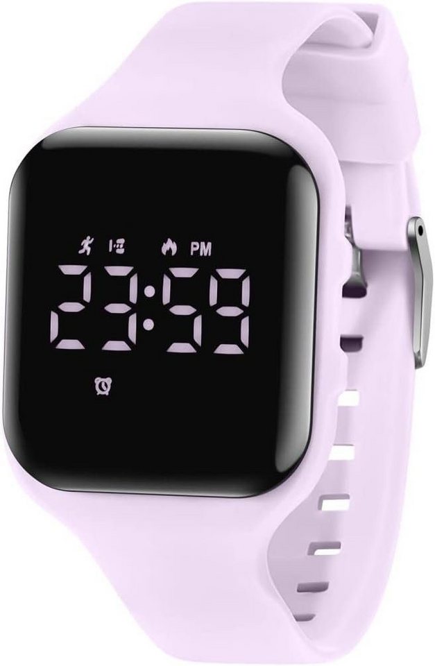 aswan watch Digitaluhr Kinder Mädchen Jungen App und Handy mit Silikonarmband Smartwatch, mit Schrittzähler,Wecker,Stoppuhr, Licht,Datum-Sport Armbanduhr ohne von aswan watch