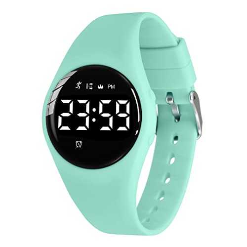 aswan watch Digitaluhr Kinder Mädchen Jungen mit Schrittzähler,Wecker,Stoppuhr, Licht,Datum-Sport Armbanduhr ohne App und Handy mit Silikonarmband von aswan watch