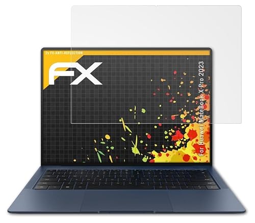 atFoliX Panzerfolie kompatibel mit Huawei MateBook X Pro 2023 Schutzfolie, entspiegelnde und stoßdämpfende FX Folie (2X) von atFoliX