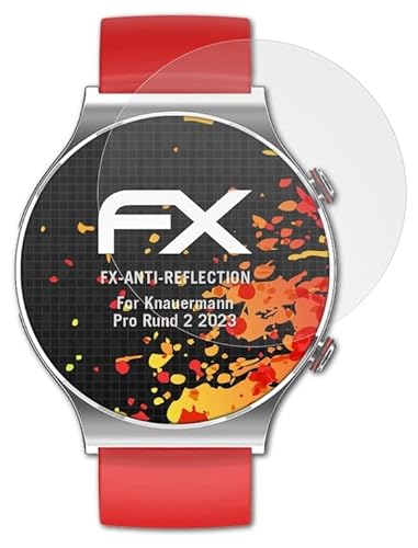 atFoliX Panzerfolie kompatibel mit Knauermann Pro Rund 2 2023 Schutzfolie, entspiegelnde und stoßdämpfende FX Folie (3X) von atFoliX