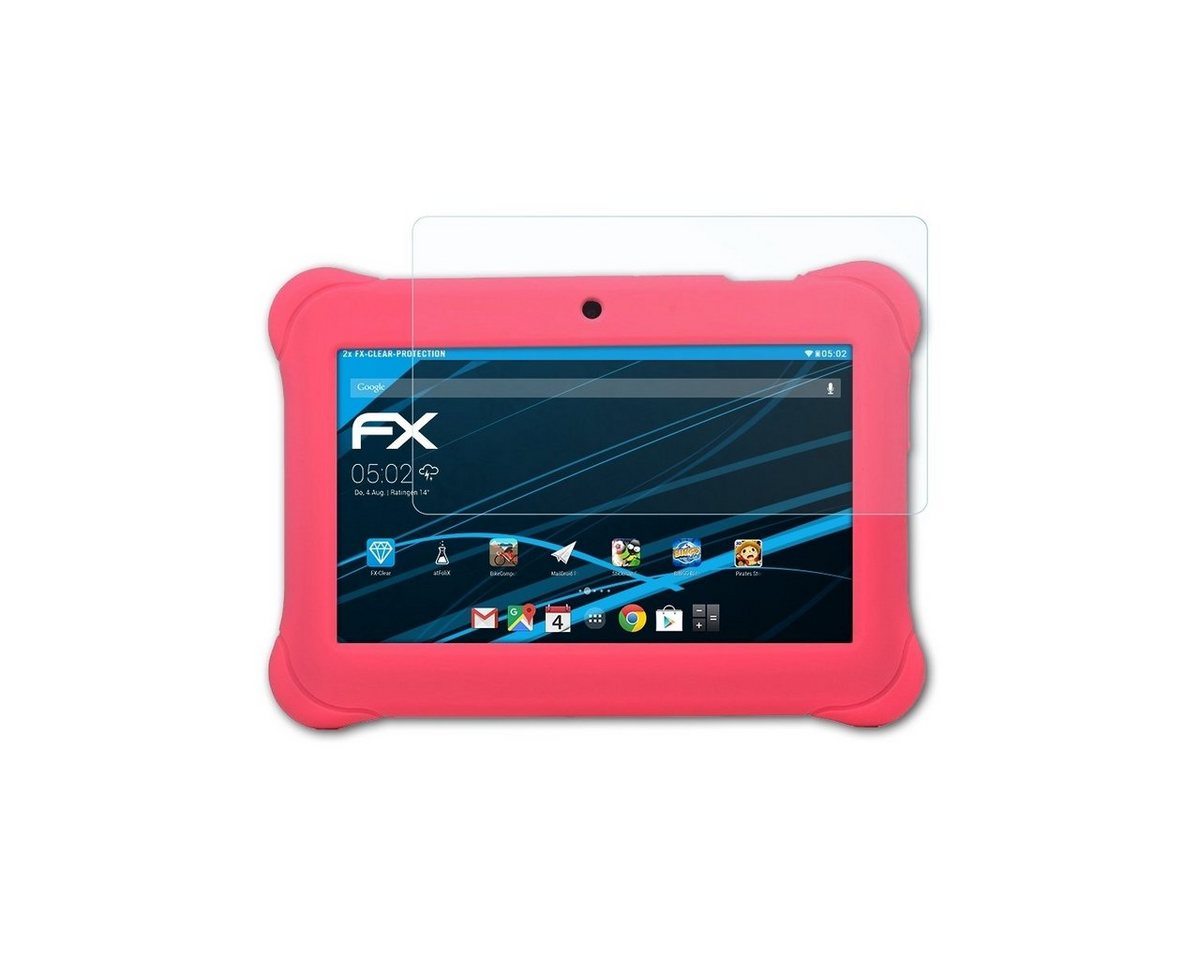 atFoliX Schutzfolie Displayschutz für Alldaymall Kids Tablet, (2 Folien), Ultraklar und hartbeschichtet von atFoliX
