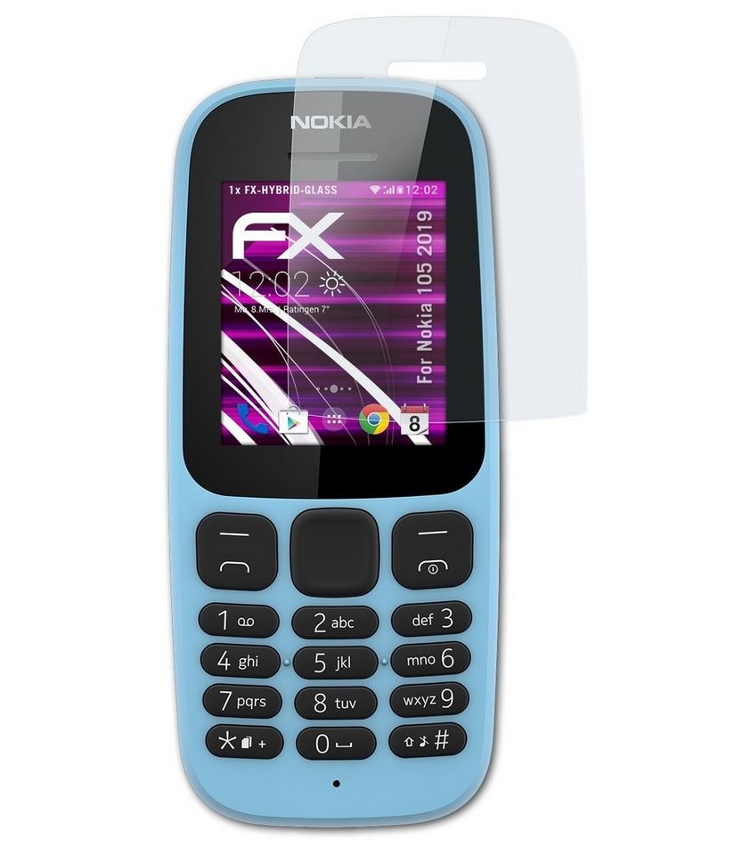 atFoliX Schutzfolie Panzerglasfolie für Nokia 105 2019, Ultradünn und superhart von atFoliX