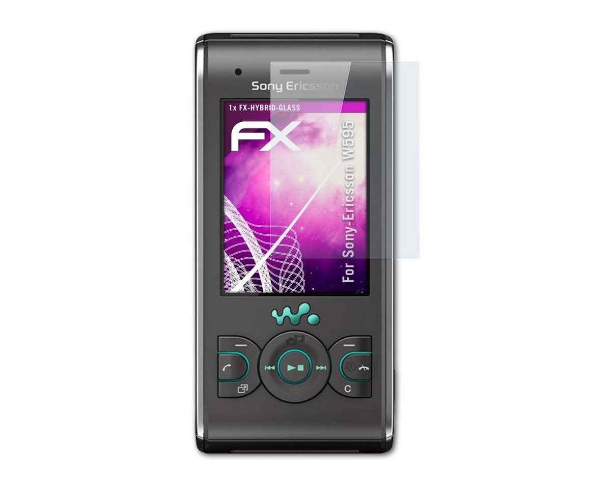 atFoliX Schutzfolie Panzerglasfolie für Sony-Ericsson W595, Ultradünn und superhart von atFoliX