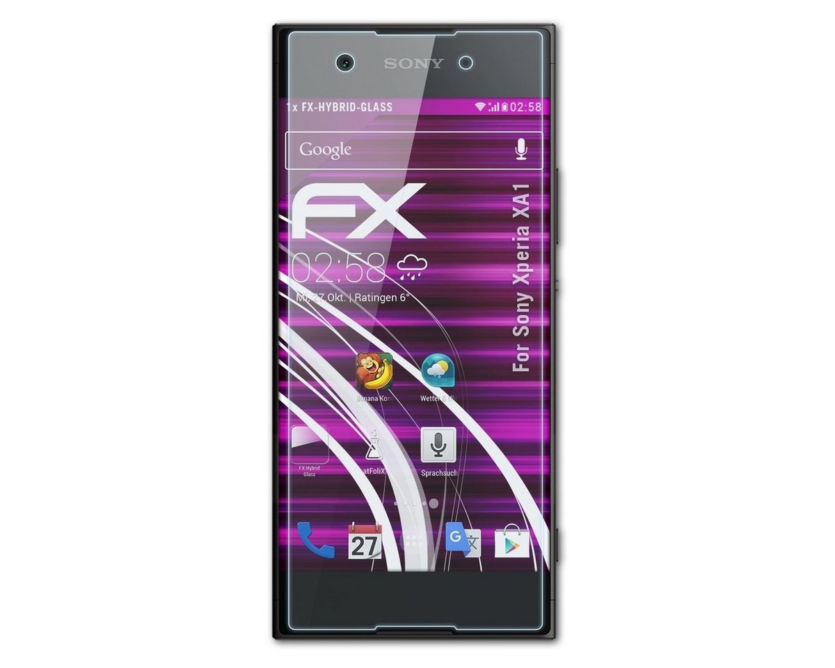 atFoliX Schutzfolie Panzerglasfolie für Sony Xperia XA1, Ultradünn und superhart von atFoliX