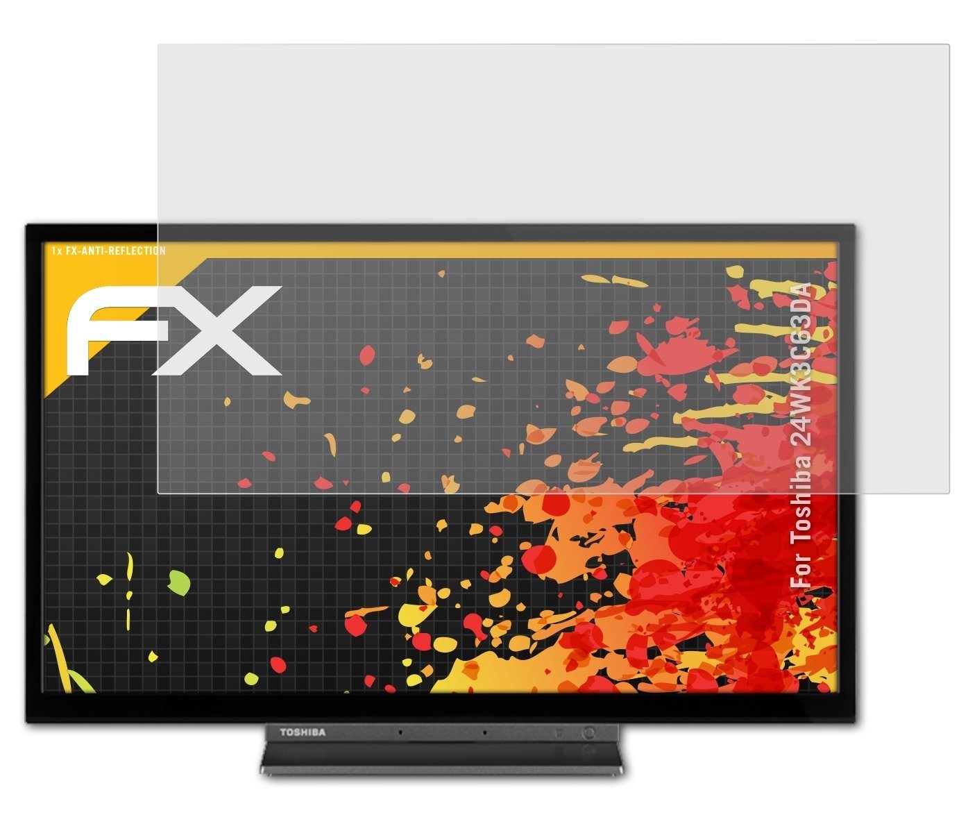 atFoliX Schutzfolie für Toshiba 24WK3C63DA, Entspiegelnd und stoßdämpfend von atFoliX