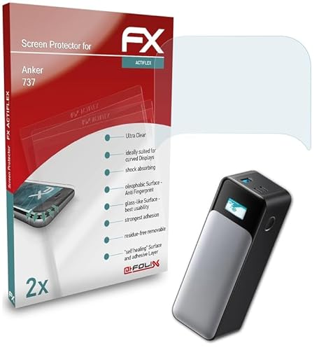 atFoliX Schutzfolie kompatibel mit Anker 737 Folie, ultraklare und flexible FX Displayschutzfolie (2X) von atFoliX