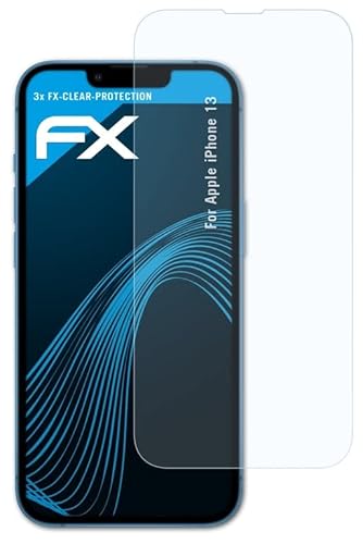 atFoliX Schutzfolie kompatibel mit Apple iPhone 13 Folie, ultraklare FX Displayschutzfolie (3X) von atFoliX