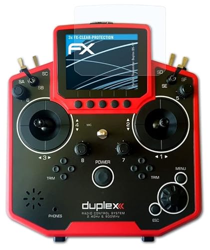 atFoliX Schutzfolie kompatibel mit Jeti Transmitter Duplex DS-12 Folie, ultraklare FX Displayschutzfolie (3X) von atFoliX