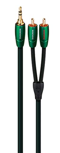 AudioQuest 5m Evergreen 3,5mm - 2xRCA Audiokabel 3,5mm schwarz - Audiokabel (3,5mm, 2x Cinchkabel, Kupfer, 5m, Schwarz) von audioquest