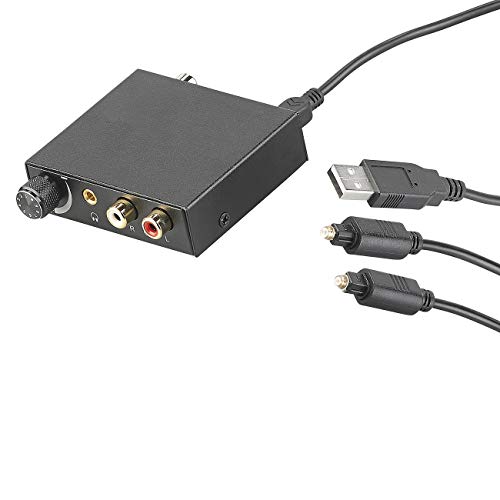 auvisio analog Digital Wandler: Audio-Konverter digital (TOSLINK/Koaxial) zu analog, Lautstärkeregler (Audio Converter, AD Wandler, optisches Kabel) von auvisio