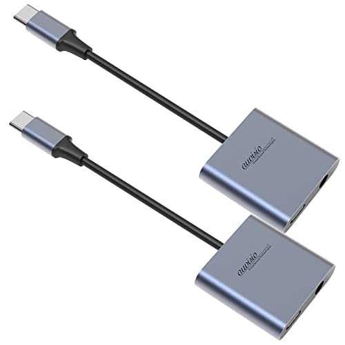 auvisio USB C auf AUX: 2er-Set Kopfhörer-Adapter USB-C auf 3,5-mm-Klinke (Kopfhörer Kabel-Adapter, Kopfhörer Anschluss, Apple iPhone Ladekabel) von auvisio