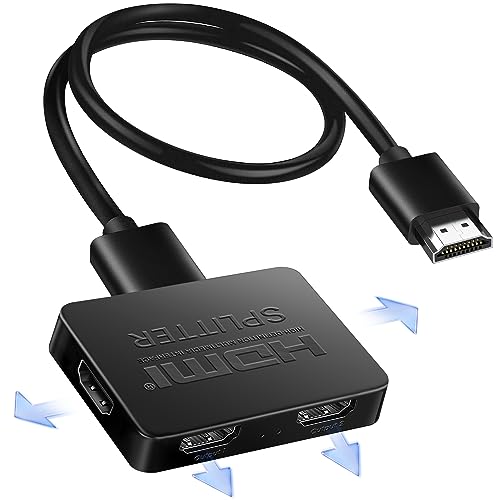 avedio links HDMI Splitter 1 in 4 Out mit 1.2M HDMI Kable, 4K HDMI Verteiler 1 auf 4 (Mirror Only), HDMI Switch 1 in 4 Out, hdmi 1 in 4 Out für Xbox PS5 Fire Stick Roku Blu-Ray Player DVD von avedio links