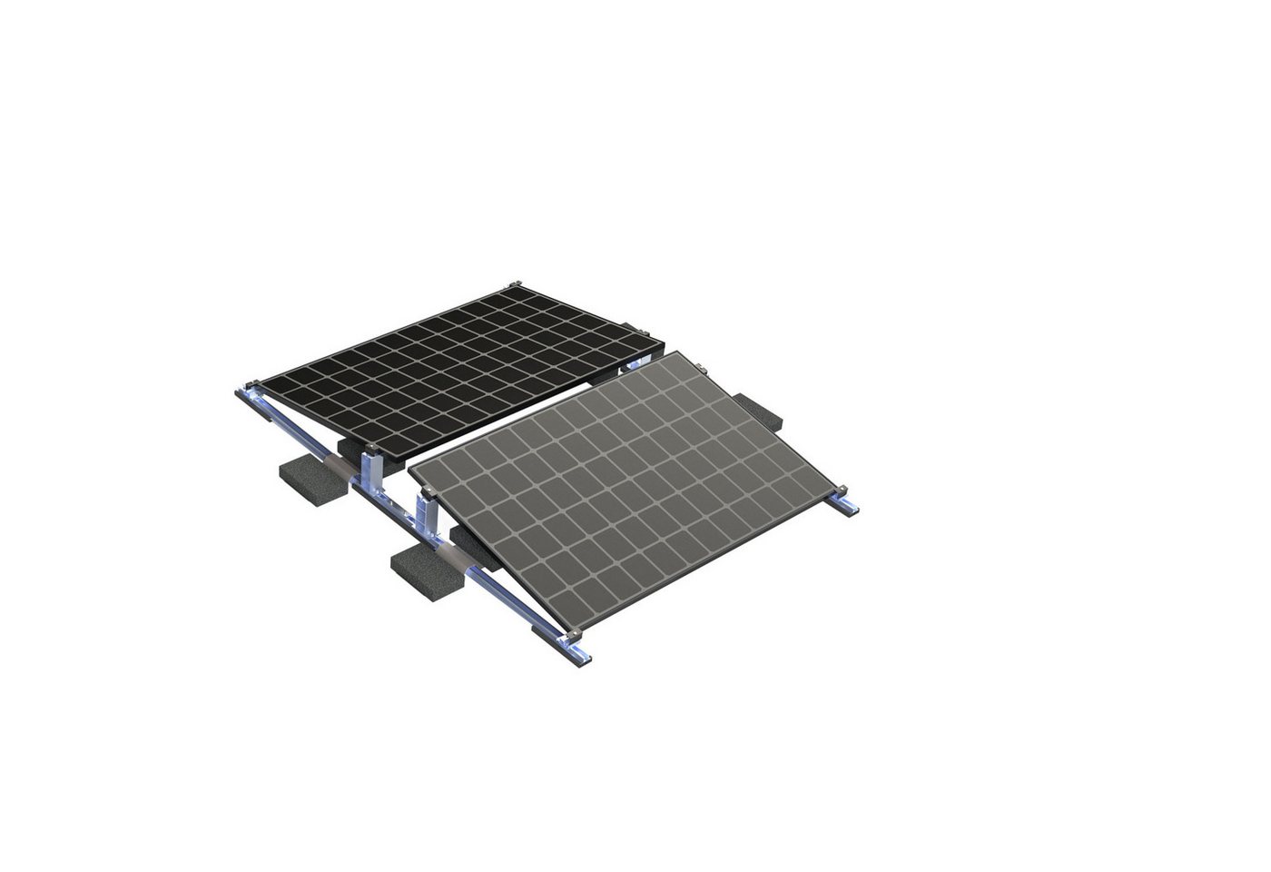 avoltik Halterung Flachdach Ballast Montageset PV Winkel 10° f. 2 Module Solarmodul-Halterung, (Die PV Halterung ist geeignet für Photovoltaik-Module mit max. 2000 mm x 1200 mm., Die Halterung ermöglicht Module in mehrere Richtungen auszurichten., Die PV Halterung ist geeignet für Module mit max. 2000 mm x 1200 mm) von avoltik