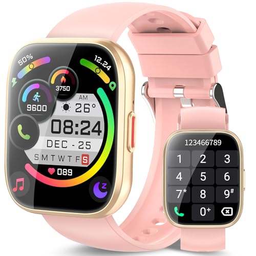 Smartwatch Damen Herren, Fitnessuhr Damen mit Telefonfunktion 1.85" Zoll Touchscreen, IP68 Wasserdicht Smart Watch mit schrittzähler Schlafmonitor, Uhren Herren für Android iOS, Rosa Smartwatch Damen Herren, Fitnessuhr Damen mit Telefonfunktion 1.85" Zoll Touchscreen, IP68 Wasserdicht Smart Watch mit schrittzähler Schlafmonitor, Uhren Herren für Android iOS, Rosa von aycy