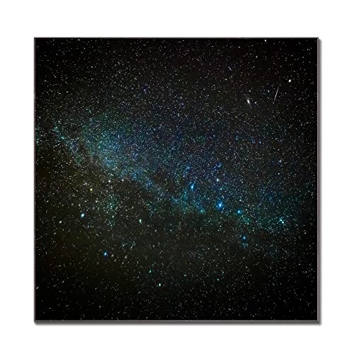 banjado® Glas Magnettafel mit 4 Magneten - Magnetwand 40x40cm mit Motiv Nachthimmel - Memoboard/Pinnwand magnetisch, beschreibbar, perfekt für die Küche - Magnetboard auch als Wandbild/Wandtafel von banjado