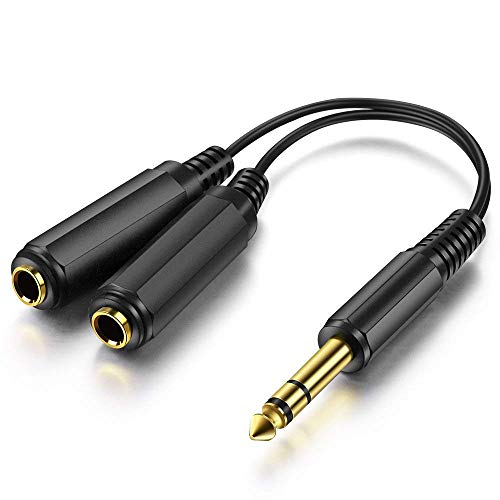 baolongking 15 cm 6,35 mm Stereo-Stecker/Stecker auf Dual 6,35 mm Klinke/Buchse Splitter-Adapter-Kabel-Konverter von baolongking