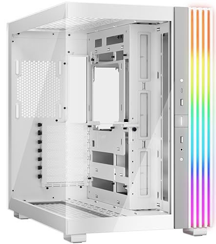 be quiet! Light Base 600 DX White PC-Gehäuse, atemberaubender Panorama-Blick, Show Case, Dual Chamber Design, massiver ARGB LED-Streifen, invertiert und horizontal nutzbar, Backside Connector Design von be quiet!