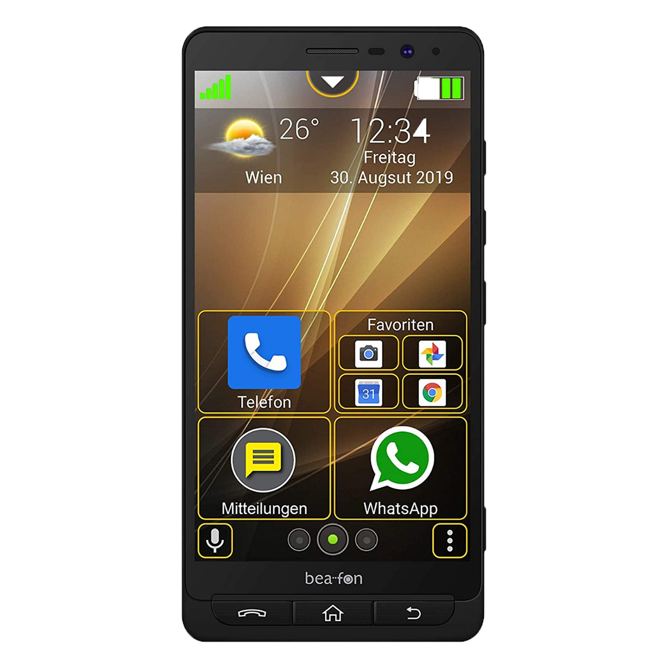 Bea-Fon M5 Standard Schwarz | Senioren Smartphone | Zwei Kameras Front (8MP) & R?ckseite (13MP) | 5,5'' Display | WhatsApp von bea-fon