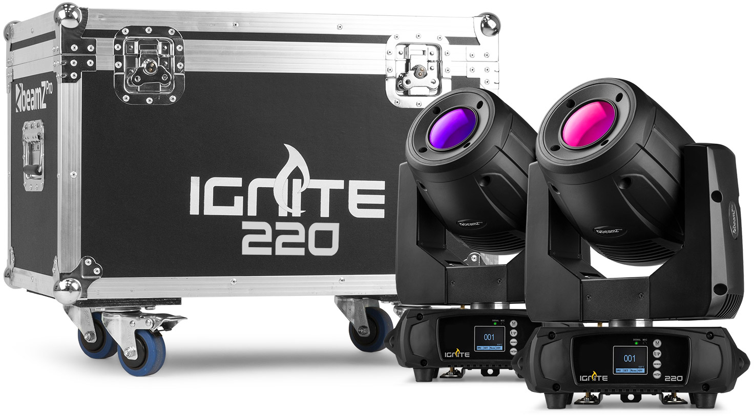 beamZ Pro IGNITE220 LED Spot Moving Head 2 Stück im Flightcase von beamZ Pro