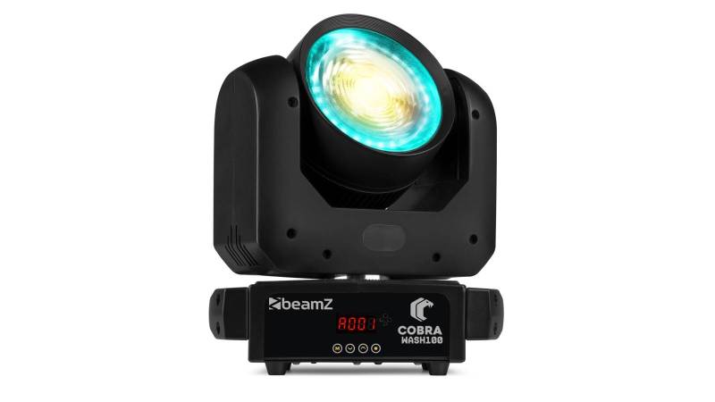 beamZ Cobra Wash100 LED Moving Head CW/WW with LED Ring von beamZ