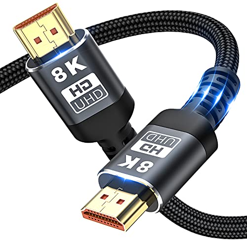 8K HDMI-Kabel 48 Gbit/s 6,6 ft, Ultrahochgeschwindigkeits-HDMI-Geflechtkabel - 4K @ 120 Hz 8K @ 60 Hz, DTS: X, HDCP 2.2 und 2.3, HDR 10 kompatibel mit Roku TV / PS5 / HDTV/Blu-ray (3M / 9.9FT) von beseloa