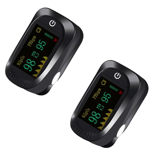 Pulsoximeter，Sauerstoffsättigung Messgerät Finger，Pulsmesser Oximeter für Kinder & Erwachsene，Messung der Sauerstoffsättigung (SpO2)， OLED-Display，Geeignet für den Heimgebrauch (Schwarz, 2 Pack) von bestyks