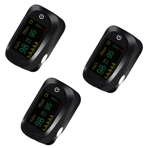 Pulsoximeter Oximeter，Sauerstoffsättigung Messgerät Finger，Pulsmesser für Kinder & Erwachsene，Messung der Sauerstoffsättigung (SpO2)， OLED-Display，Geeignet für den Heimgebrauch (Schwarz, 3 Pack) von bestyks