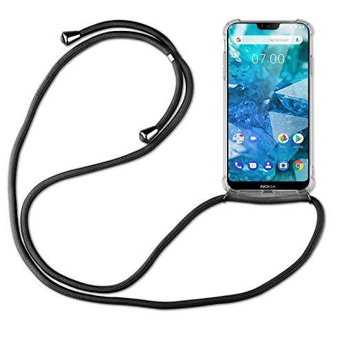 betterfon | Handykette kompatibel mit Nokia 7.1 Smartphone Necklace Hülle mit Band - Schnur mit Case zum umhängen in Nokia 7.1 Schwarz von betterfon