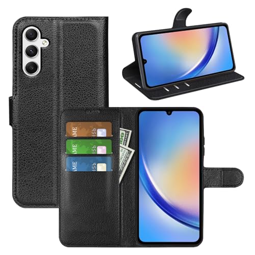 betterfon Klapphülle für Samsung Galaxy A35 5G (Schwarz) - Handyhülle PU Leder - Schutzhülle mit Magnetverschluss/Kartenfächer- Hülle für Samsung Galaxy A35 5G von betterfon