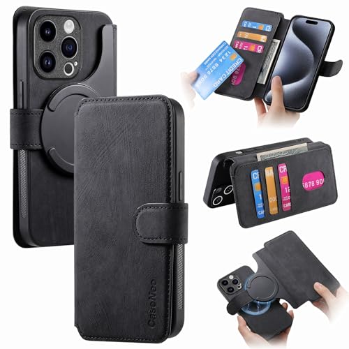 Telefon-Bildschirmschutz Compatible with iPhone 15 Pro Case Wallet with Card Holder for Women Men, PU Leather Magnetic Snap Flip Wallet Phone Case Magnetic Detachable Phone Case Compatible with iPhone von bigcgreen