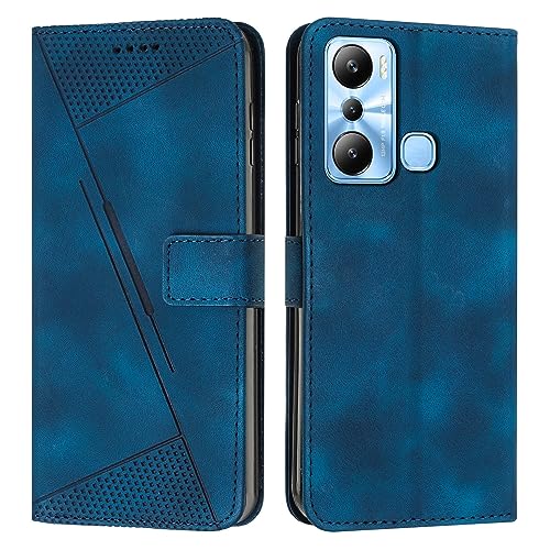 Telefon-Bildschirmschutz Kompatibel Mit Infinix Hot 20i Wallet Flip Phone Case Card Slot Holder Flip Cover Phone Case Wrist Strap Phone Case Kompatibel Mit Infinix Hot 20i Telefonzubehör(Blue) von bigcgreen