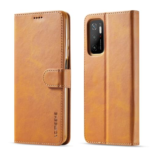 Telefon-Bildschirmschutz Kompatibel mit Xiaomi Redmi Note 10 5G Brieftaschen-Hülle mit Kartenhalter, [Stoßfeste TPU-Innenschutzhülle] [Kartensteckplatz] [Ständer] [Magnetverschluss] Leder-Klapphülle T von bigcgreen