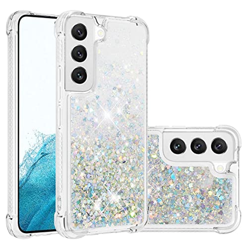 Telefonschutz Glitzerhülle kompatibel mit Samsung Galaxy S23 Hülle kompatibel mit Frauen Mädchen Girly Sparkle Liquid Luxury Floating Quicksand Transparent Soft TPU Phone Case Telefonzubehör(Colorful von bigcgreen