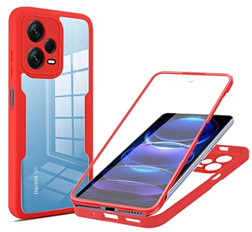 Telefonschutz Klare Hülle Compatible with Xiaomi Redmi Note 12 Pro+/für Redmi Note 12 Pro Plus, Ganzkörperhülle, transparente Handyhülle, integrierte Displayschutzfolie, 360°-Ganzkörperschutz, staubdi von bigcgreen